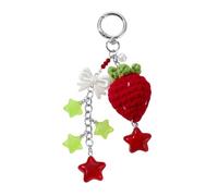 Sehuby Elegante Portachiavi Fragole Con Box Borse Per La Borsa Decoro Porta Chiave Tastiera Un Regalo Adorabile Per Accessorio All'uncinetto All'uncinetto