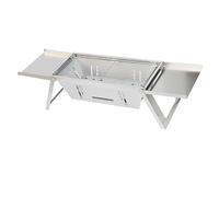 Sehuby Fornello per barbecue, portatile, pieghevole, in acciaio inox, stufa da campeggio per escursionismo