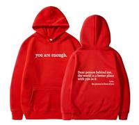 Sei abbastanza felpa con cappuccio, caro uomo dietro Mir Hoodie, Alla gente dietro di me - Il mondo è UN posto migliore felpa, Colore: rosso, xxl