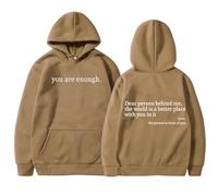 Sei abbastanza felpa con cappuccio, caro uomo dietro Mir Hoodie, Alla gente dietro di me - Il mondo è UN posto migliore felpa, cachi, m