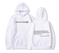 Sei abbastanza felpa con cappuccio, caro uomo dietro Mir Hoodie, Alla gente dietro di me - Il mondo è UN posto migliore felpa, bianco, m