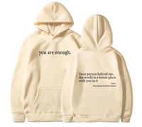 Sei abbastanza felpa con cappuccio, caro uomo dietro Mir Hoodie, Alla gente dietro di me - Il mondo è UN posto migliore felpa, beige., xxl