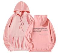Sei abbastanza felpa con cappuccio, caro uomo dietro Mir Hoodie, Alla gente dietro di me - Il mondo è UN posto migliore felpa, Colore: rosa., xxl