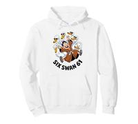 Sei cigni Divertenti 61 Meme New Gen Alpha Slang Six One Hands Felpa con Cappuccio