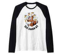 Sei cigni Divertenti 61 Meme New Gen Alpha Slang Six One Hands Maglia con Maniche Raglan