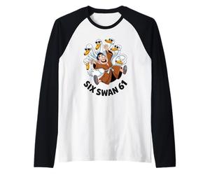 Sei cigni Divertenti 61 Meme New Gen Alpha Slang Six One Hands Maglia con Maniche Raglan