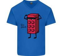 Sei Confezione Divertente Gym Training Top Grasso Obese Uomo V - Cotone Collo T