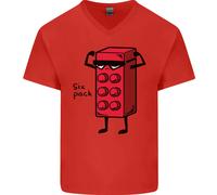 Sei Confezione Divertente Gym Training Top Grasso Obese Uomo V - Cotone Collo T