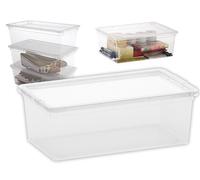 SEI CONTENITORI IN PLASTICA CONTENITORE C-BOX TRASPARENTE CON COPERCHIO PZ6