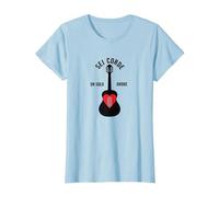 Sei Corde, Un Solo Amore - Regalo per Chitarristi Maglietta, Donna, Celeste, XS