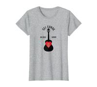 Sei Corde, Un Solo Amore - Regalo per Chitarristi Maglietta, Donna, Grigio Melange, XL