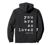 Sei così Amato John 3 16 (Solo Indietro) Tipografia Cristiana Felpa con Cappuccio