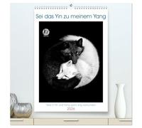 Sei das Yin zu meinem Yang (hochwertiger Premium Wandkalender 2026 DIN A2 hoch), Kunstdruck in Hochglanz: Liebenswerte Tiere in ergänzender, schwarz-weißer Flauschigkeit