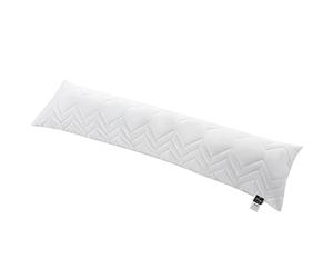 sei Design® “Classic Dream” cuscino traversina laterale in microfibra 140 x 40 cm, bianco, trapuntato, cubo