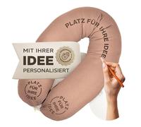 sei Design Cuscino gravidanza e allattamento XXL 190x30 cm, Mussola Mocca personalizzata, ideale come cuscino per dormire sul fianco, sfoderabile e lavabile, certificato OEKO-TEX