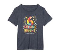 Sei e Brillante Regalo di Compleanno per 6 Anni Maglietta, Donna Plus-Size, Pervinca, 1X