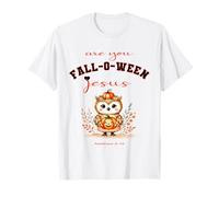 Sei Falloween Gesù Cristiano Halloween Carino Gufo Floreale Maglietta