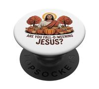 Sei Gesù caduta-o-weening? Divertente zucca di Gesù autunnale PopSockets PopGrip Adesivo
