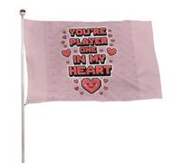 "SEI IL GIOCATORE UNO NEL MIO CUORE" 4x6 piedi, striscioni decorativi resistenti per esterni, bandiere di benvenuto per patio, bandiere primaverili per cortile