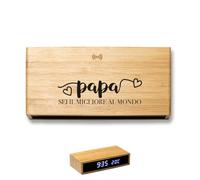 ''Sei il migliore al mondo'' Sveglia Digitale in Bambù con Orologio da Tavolo, Display LCD Led Personalizzata con Nome Foto con caricatore wireless Idea Regalo Natale Compleanno Festa del Papà