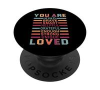 Sei intelligente, coraggioso, forte, gentile, amato, insegnante, bambino PopSockets PopGrip Adesivo