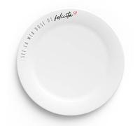 "Sei la mia dose di felicità" Piatto Bianco in Vetro Temperato Personalizzato Idea Regalo Simpatica SanValentino Natale Compleanno Coppia Fidanzati Festa della Mamma Nonni Papà Cuoca Chef