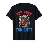 Sei libero stasera? divertente Sasquatch 4 luglio grande piede Maglietta