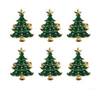 Sei portatovaglioli con elegante design a forma di albero di Natale, per tavoli di matrimoni e ristoranti, realizzati in lega (verde)