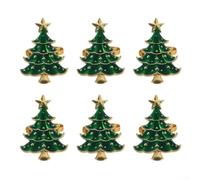 Sei portatovaglioli in lega con motivo albero di Natale, per matrimoni e ristoranti, per aggiungere eleganza festiva a ogni occasione (verde)