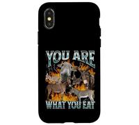 Sei quello che mangi Divertente Offensivo Donkey Meme Bootleg Custodia per iPhone X/XS
