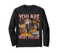 Sei quello che mangi Divertente Offensivo Donkey Meme Bootleg Maglia a Manica