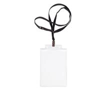Portanome Pass 6S-P - cordoncino nero - 10 x 15 cm (A6) - trasparente neutro - S