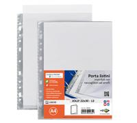SEI ROTA - 573112 - Portalistini Jolly - 12 buste forate - 22 x 30 cm - PP trasparnte - liscio - Sei rota - 94518 - Conf. da 1 Pz. - 573112