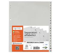 SEI ROTA - 581401 - Separatore alfabetico A-Z Record R - PP - 21 x 29,7 cm - A4 - grigio - Sei Rota - 25664 - Conf. da 1 Pz. - 581401