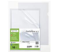 SEI ROTA - 662332 - Cartelline a L Poli T Plus - alto spessore - PP - 30 x 42 cm - trasparente - Sei rota - conf.10 pezzi - 94516 - Conf. da 1 Pz. - 662332