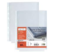 SEI ROTA - 662506 - Buste forate Atla GS - PP - 21 x 29,7 cm - c-soffietto - trasparente buccia - Sei Rota - conf. 10 pezzi - 54104 - Conf. da 1 Pz. - 662506