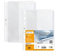 SEI ROTA - 662516 - Buste forate ATLA GS P - 21 x 29,7 cm - PP - c-soffietto e patella - trasparente buccia - Sei Rota - conf. 10 pezzi - 89404 - Conf. da 1 Pz. - 662516