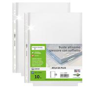 SEI ROTA - 662607 - Buste forate ATLA GS plus - 22 x 30 cm - PP - c-soffietto - trasparente liscia - Sei Rota - conf. 10 pezzi - 100147 - Conf. da 1 Pz. - 662607