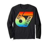 Sei Sette 67 Colorato 6 7 Gen Alpha Slang Divertente 6-7 Meme Maglia a Manica
