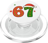 Sei sette cifre di tendenza con cappello di Babbo Natale - Tendenza 6 7 PopSockets PopGrip per MagSafe