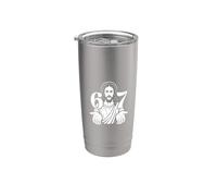 Sei sette Gesù 6 7 Meme divertente 67 Grafica cristiana gergale Bicchiere termico in acciaio inox doppia parete