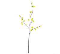 Sei steli artificiali di fiori di prugna progettati con curve naturali e dettagli floreali realistici, perfetti per composizioni decorative in vasi (giallo)