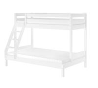 Erst-Holz Sei varianti letto a castello bianco 3 posti 120x200 e 80x200 x adulti in pino V-60.18W-08-12, accessori:Doghe in assi di legno rigide e materasso