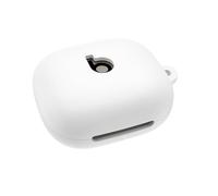 SEIAIYG Custodia Compatibile con Beats Powerbeats Fit 2025 Cover, Ultra Sottile Silicone Antiurto Protettiva Caso Case con Moschettone per Beats Powerbeats Fit 2025 (Bianco)