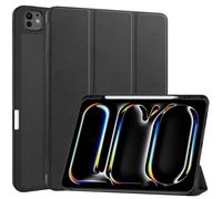 SEIAIYG Custodia per iPad Pro 13 Pollici 2024 con Portapenne, Trifold Tablet Cover con Auto Svegliati/Sonno, Posteriore Flessibile in TPU, Regolabile a Più Angoli - Nero