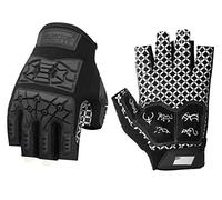 Seibertron Americano Lineman 2.0 Padded Palm Football Receiver Gloves/Guanti Mezze Dita, Flexible TPR Impact Protection Back of Hand Guanti Adulti Black L