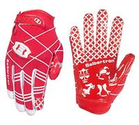 Seibertron PRO 3.0 12 costellazioni Elite Ultra-Stick Sports Receiver Gloves/Guanti da Football Americano PRO Ricevitore Gioventù e Bambini (Rosso, S)
