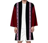 Seidarise - Cardigan da uomo lungo kimono in stile giapponese con gru a sette maniche, aperto sul davanti - - Large
