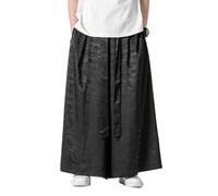 Seidarise Pantaloni da uomo a gamba larga casual harem lino giapponese yoga harem pantaloni hip hop joggers larghi, Y3-nero., XX-Large