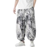 Seidarise Pantaloni Harem da uomo Hip hop Joggers Baggy Gamba Larga Pantaloni Casual Harem Lino Giapponese Yoga, Z7-bianco, XX-Large